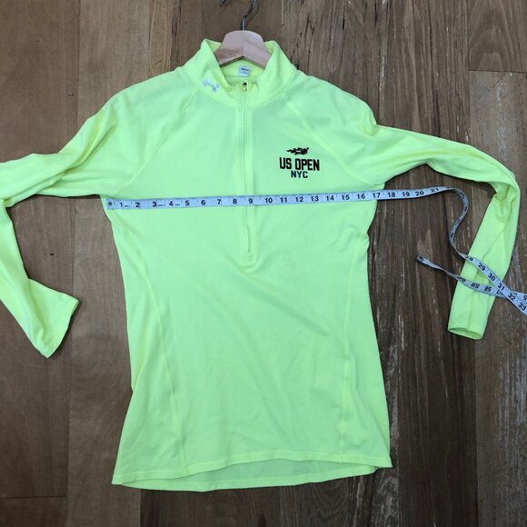 Under Armour US Open Tennis NYC Quarter Zip Pullover Neon Yellow Women's Small - Picture 7 of 7